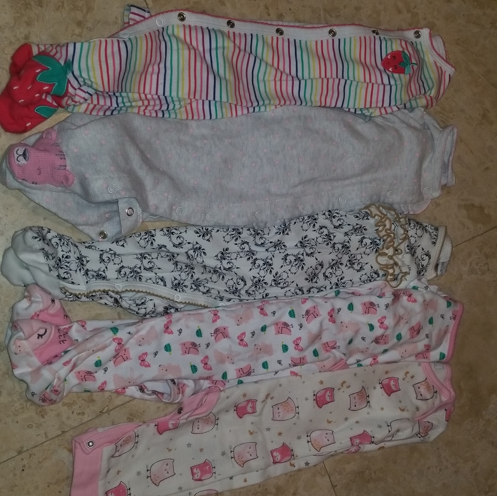 Button Up Baby Girl Sleep Rompers